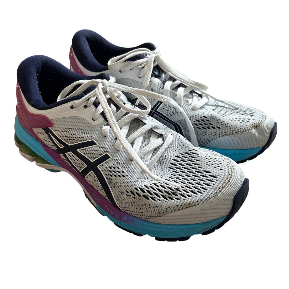 ASICS Gel Kayano 26 Women’s Running Athletic Sneakers White Pink Blue Size 9